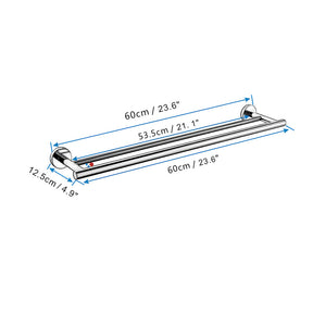 Modern Stainless Steel Wall Mounted Double Towel Rail Bar for Bathroom