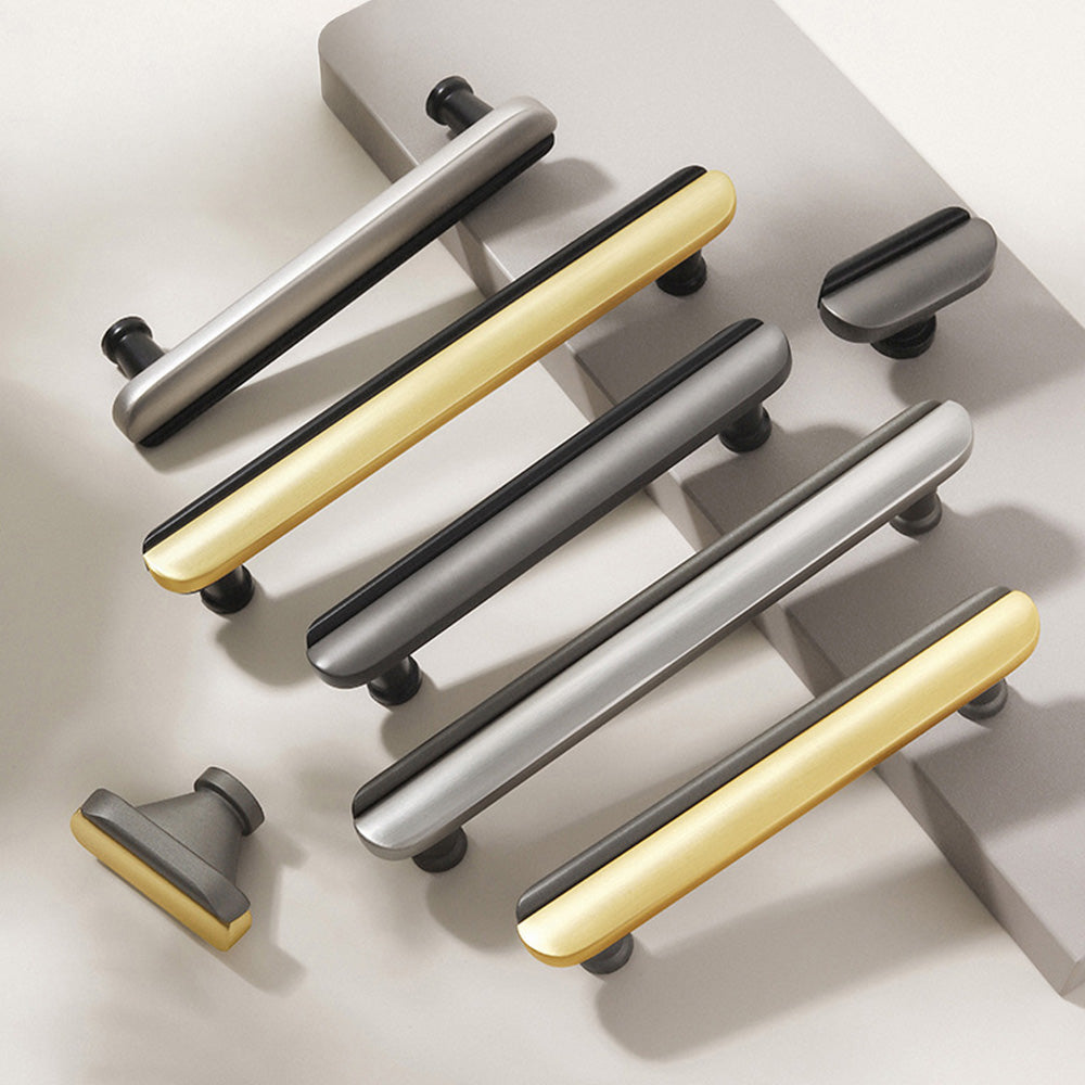 Modern Dual-Tone Curved Drawer Handles for Kitchen