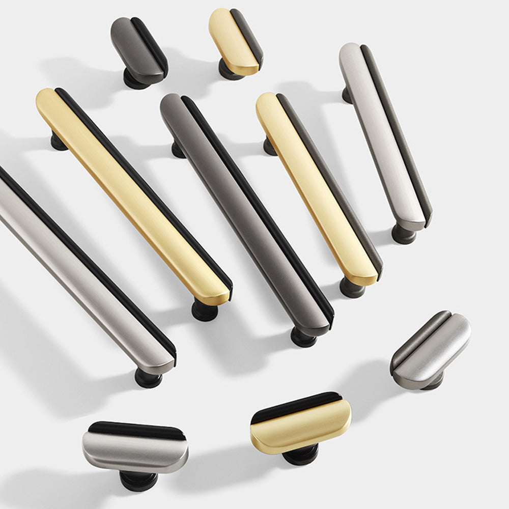 Modern Dual-Tone Curved Drawer Handles for Kitchen