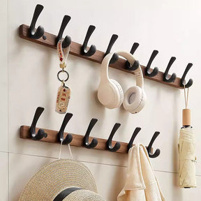 Modern Walnut Wood Wall Mounted Coat Hook