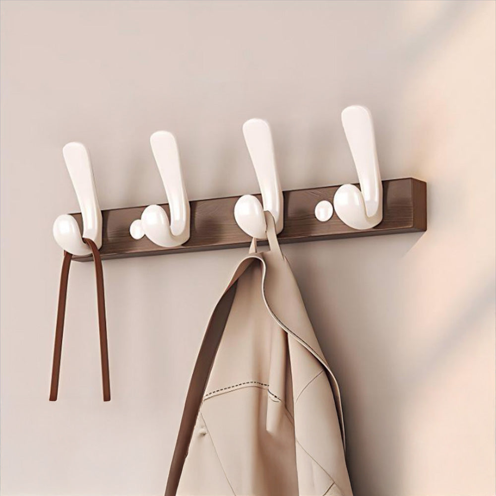 Modern Walnut Wood Wall Mounted Coat Hook