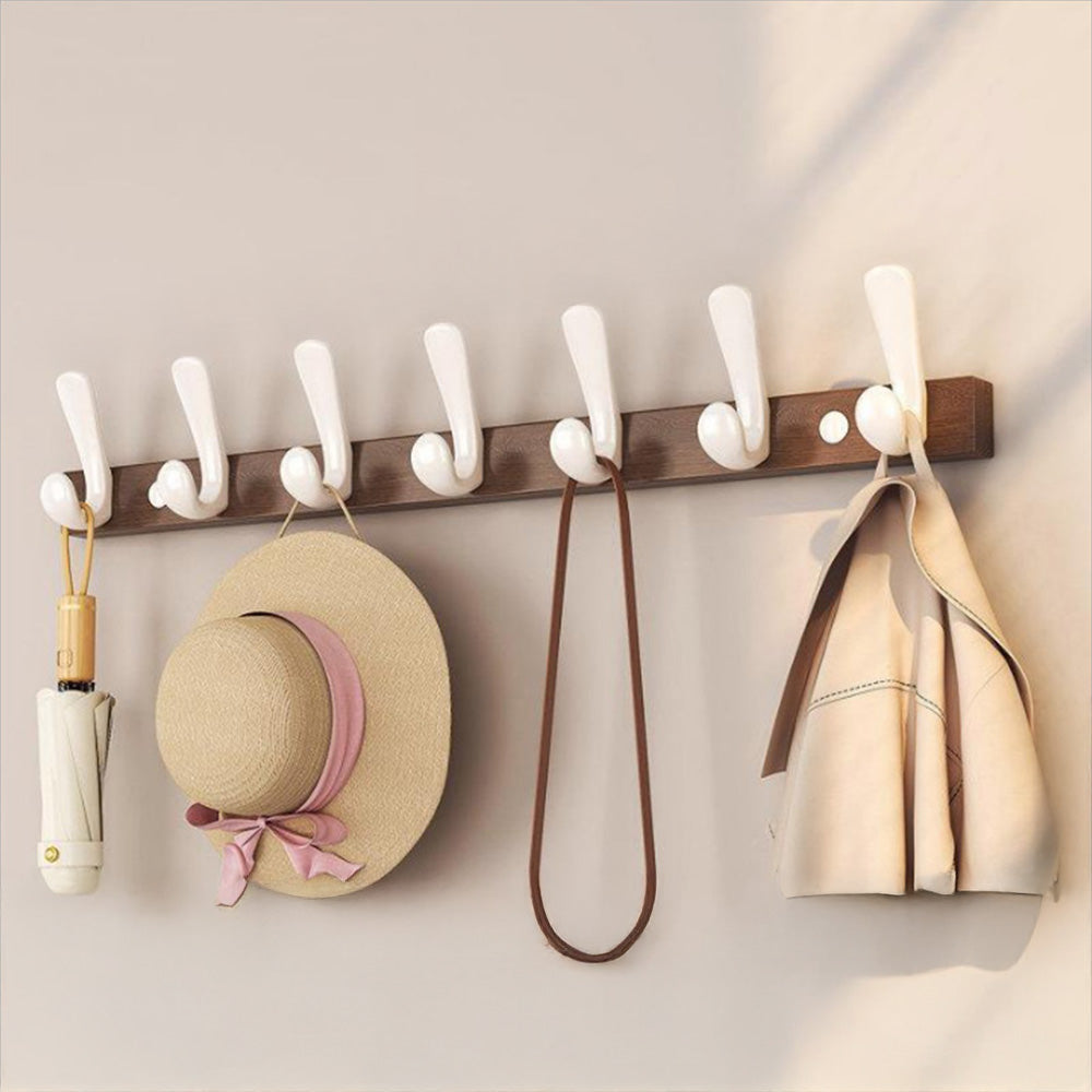 Modern Walnut Wood Wall Mounted Coat Hook