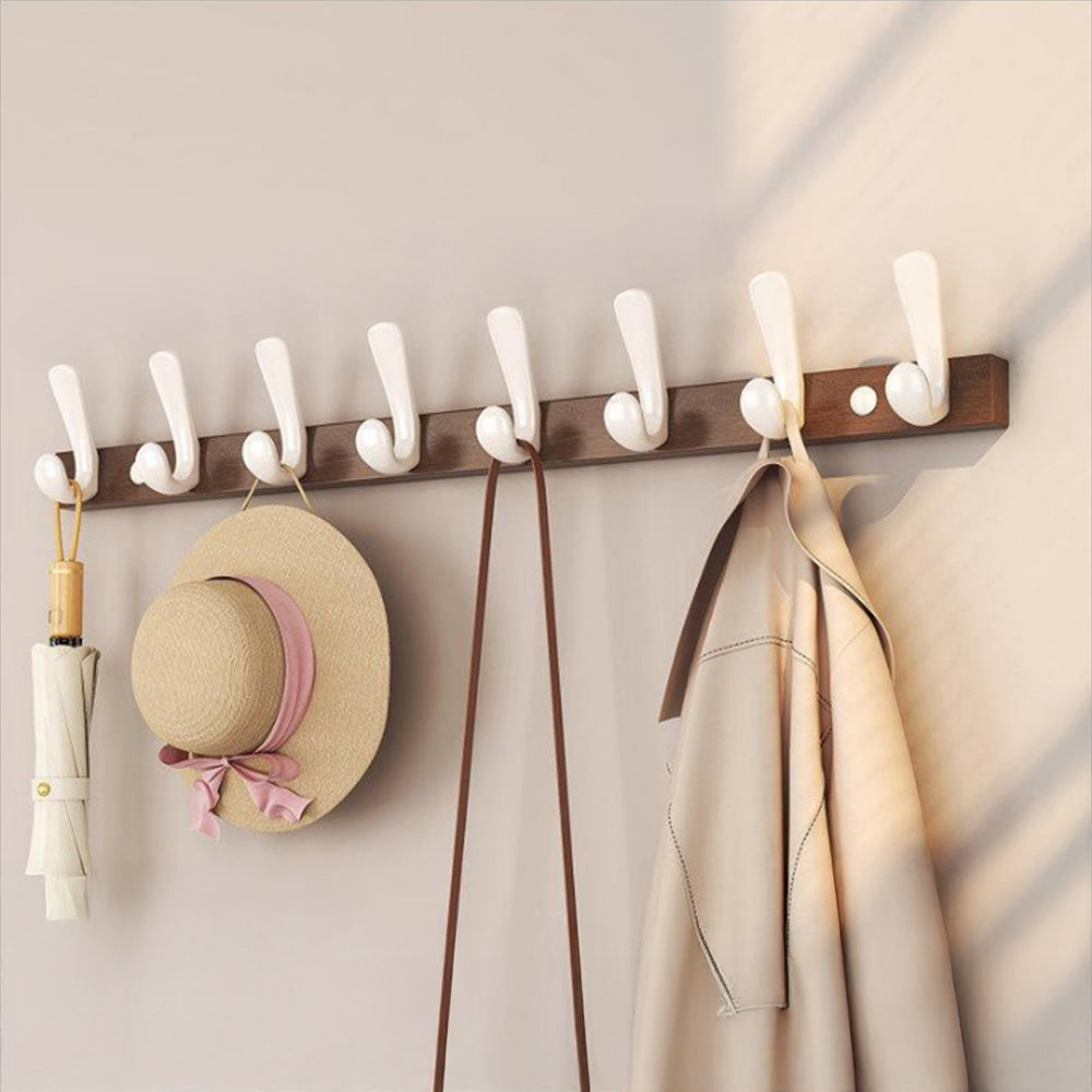 Modern Walnut Wood Wall Mounted Coat Hook