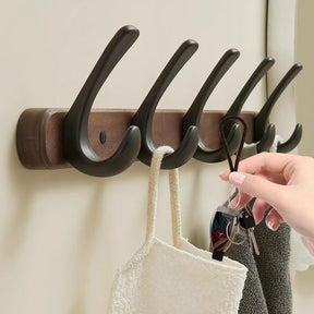 Modern Walnut Wood Wall Mounted Coat Hook