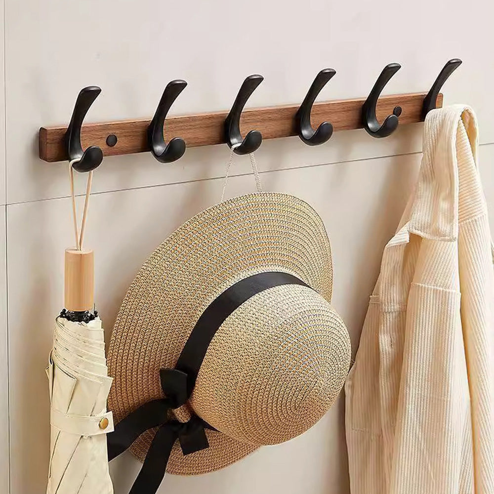Modern Walnut Wood Wall Mounted Coat Hook