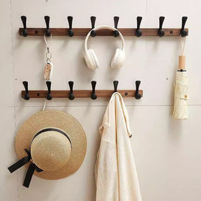 Modern Walnut Wood Wall Mounted Coat Hook