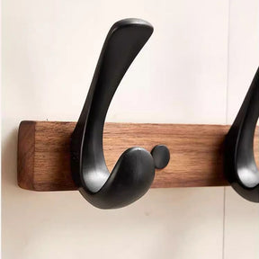 Modern Walnut Wood Wall Mounted Coat Hook