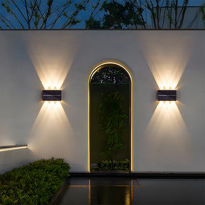 Small Outdoor Waterproof LED Wall Light with Top Bottom Beams
