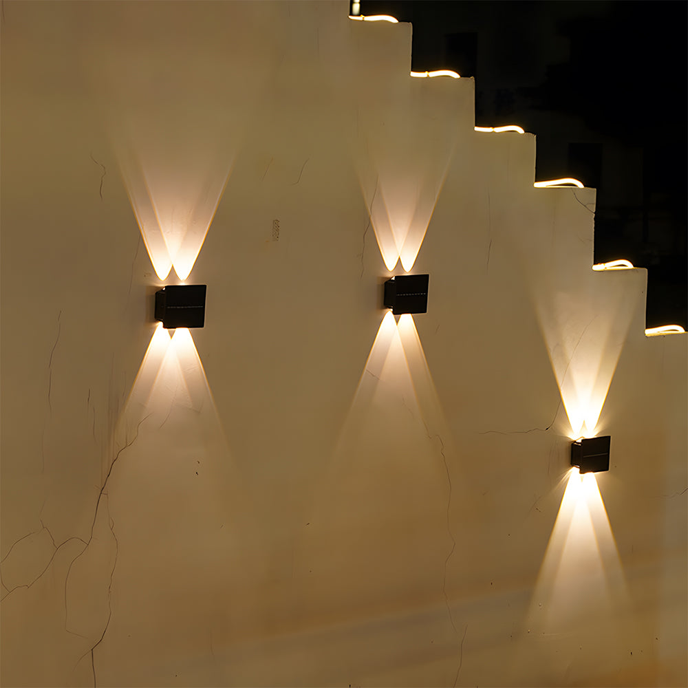 Small Outdoor Waterproof LED Wall Light with Top Bottom Beams