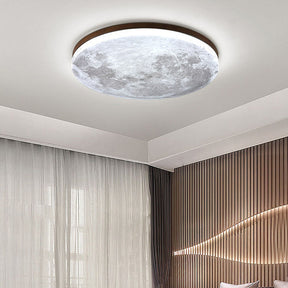 Art Deco Moon Round LED Ceiling Light For Living Room