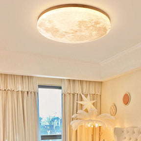 Art Deco Moon Round LED Ceiling Light For Living Room