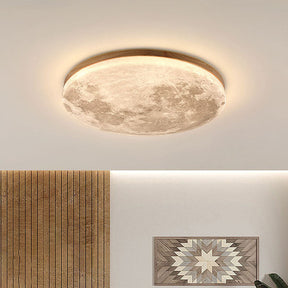 Art Deco Moon Round LED Ceiling Light For Living Room