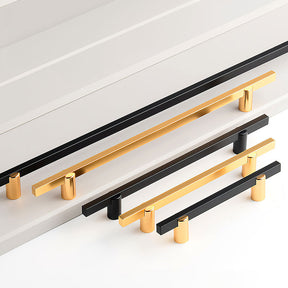 Modern Two-tone Black Gold Wardrobe Cabinet Door Handles