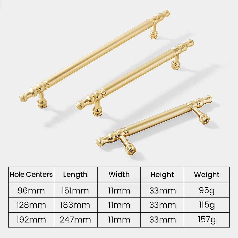 Modern Gold Decorative Solid Cabinet Handles for Kitchen