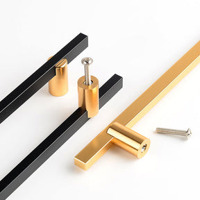 Modern Two-tone Black Gold Wardrobe Cabinet Door Handles