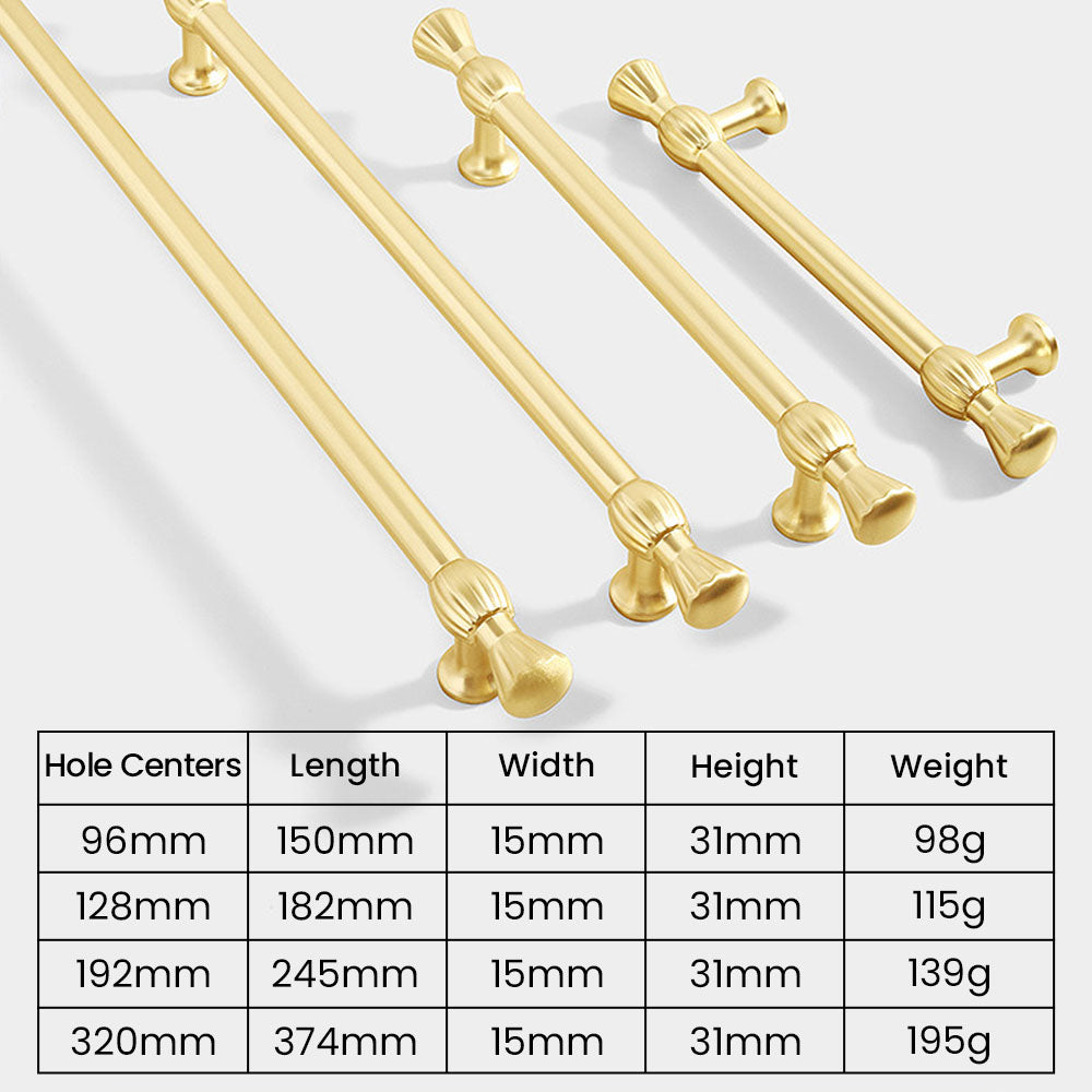 Nordic Long Zinc Alloy Gold Kitchen Cabinet Handles