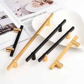 Modern Two-tone Black Gold Wardrobe Cabinet Door Handles