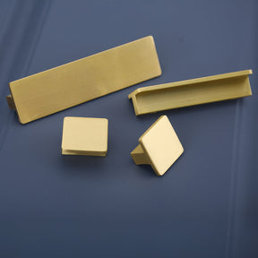 Classic Rectangle Solid Brass Gold Kitchen Cabinet Handle