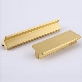 Classic Rectangle Solid Brass Gold Kitchen Cabinet Handle