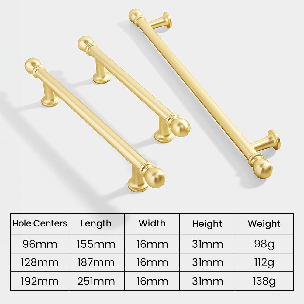 Modern Zinc Alloy Matte Gold Drawer Cabinet Handles