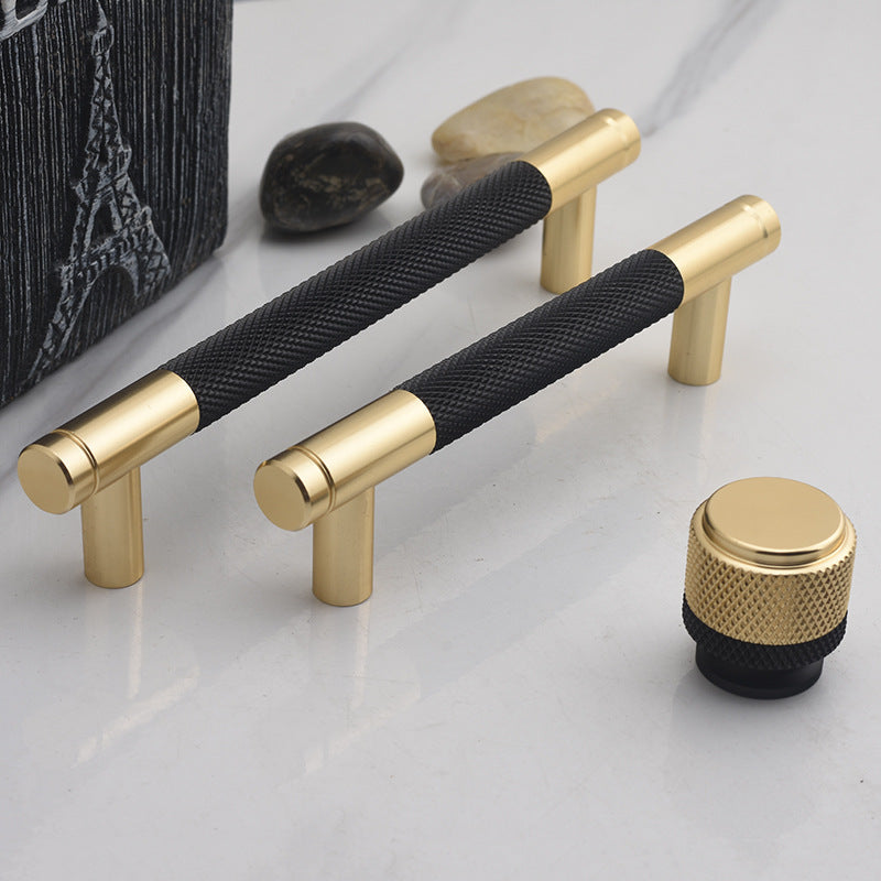 1Pack Modern Knurled Bar Pull Cabinet Handle