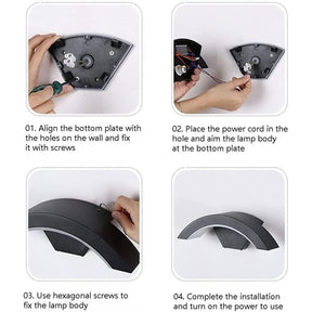 Nordic Arc Waterproof LED Outdoor Black Wall Lamp