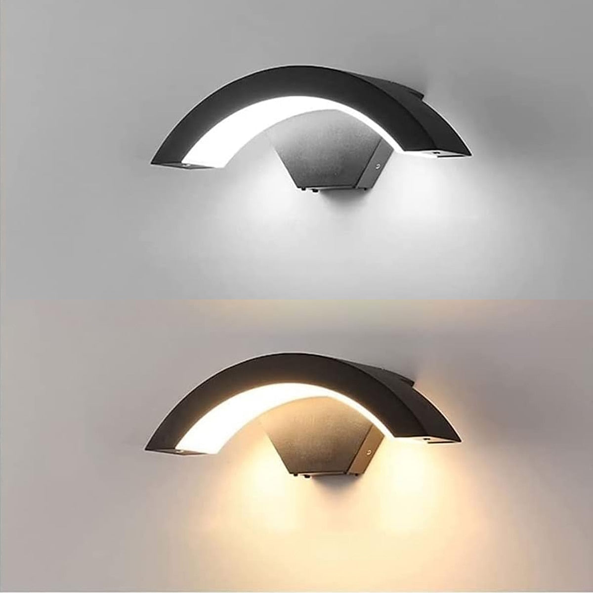 Nordic Arc Waterproof LED Outdoor Black Wall Lamp