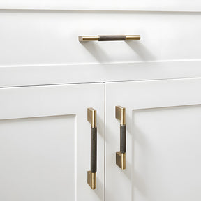Vintage Solid Knurled Brass Kitchen Cabinet Handles