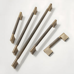 Vintage Solid Knurled Brass Kitchen Cabinet Handles