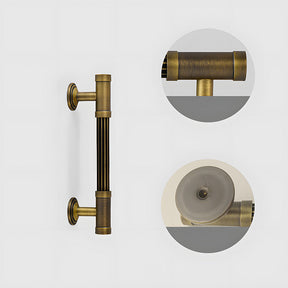 Vintage Antique Bronze Stripe Brass Cabinet Pulls