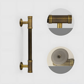 Vintage Antique Bronze Stripe Brass Cabinet Pulls