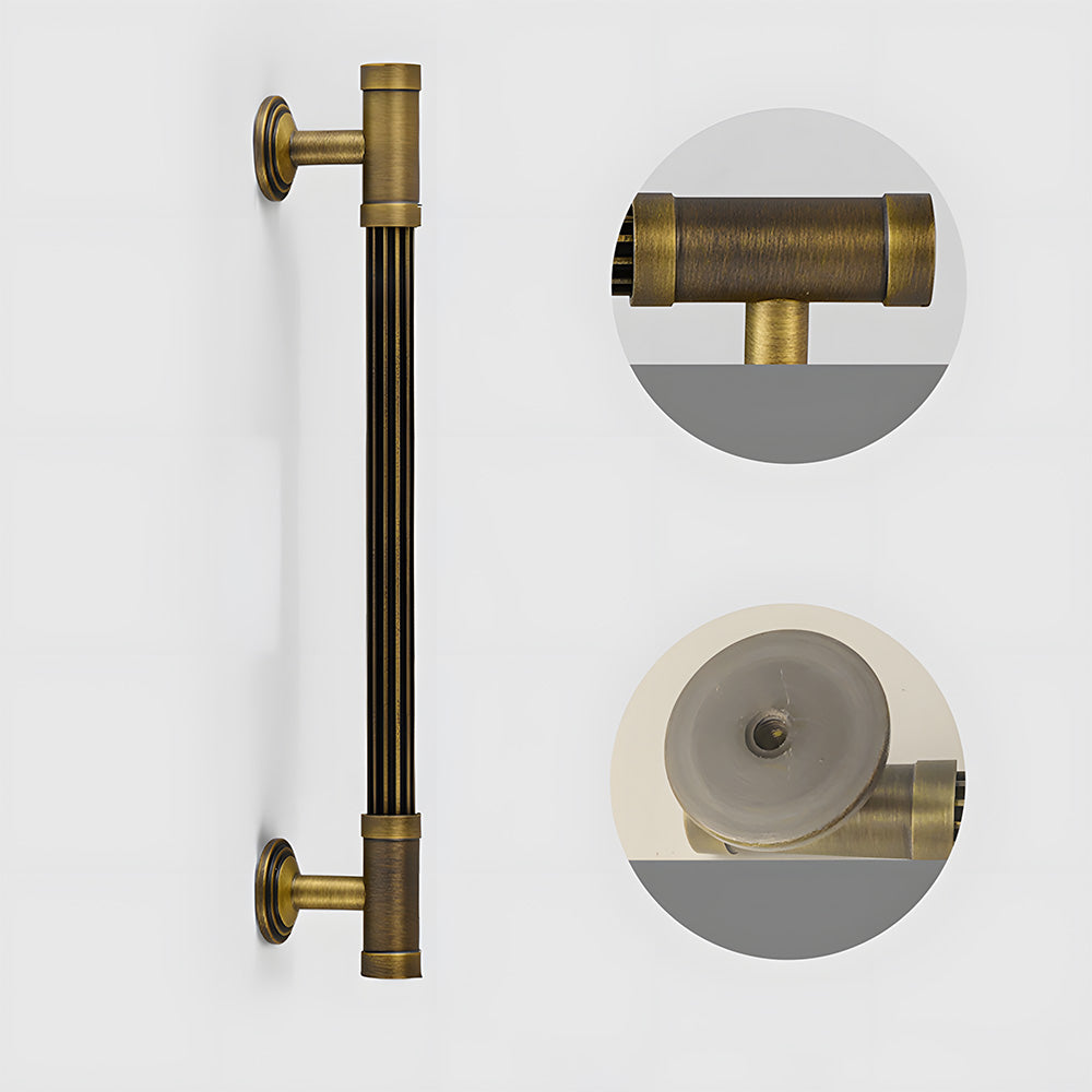 Vintage Antique Bronze Stripe Brass Cabinet Pulls