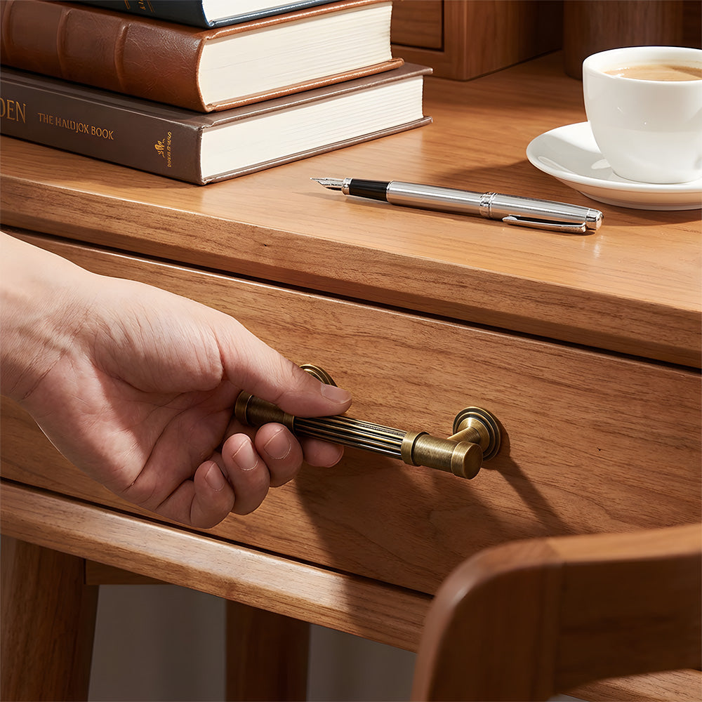 Vintage Antique Bronze Stripe Brass Cabinet Pulls