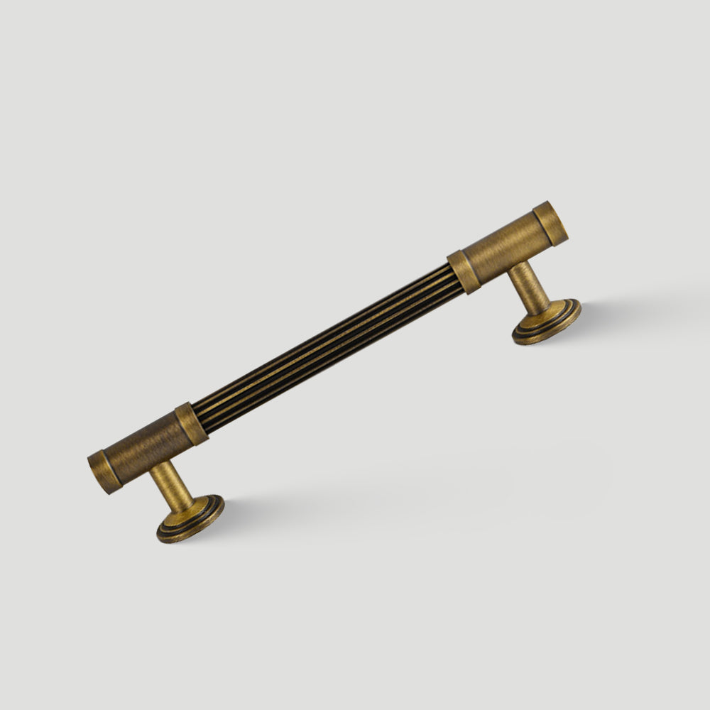 Vintage Antique Bronze Stripe Brass Cabinet Pulls