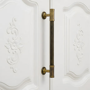 Vintage Antique Bronze Stripe Brass Cabinet Pulls