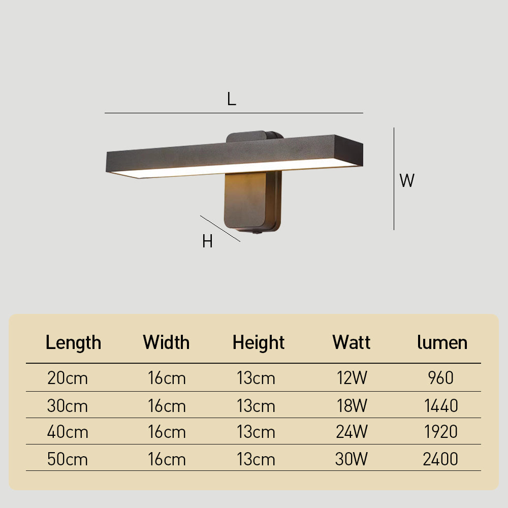 Vintage IP65 Adjustable LED Black Outdoor Wall Light