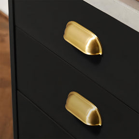 Retro Shell Solid Brass Wardrobe Cabinet Cup Pulls