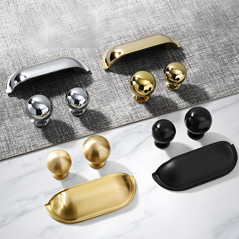 Retro Shell Solid Brass Wardrobe Cabinet Cup Pulls