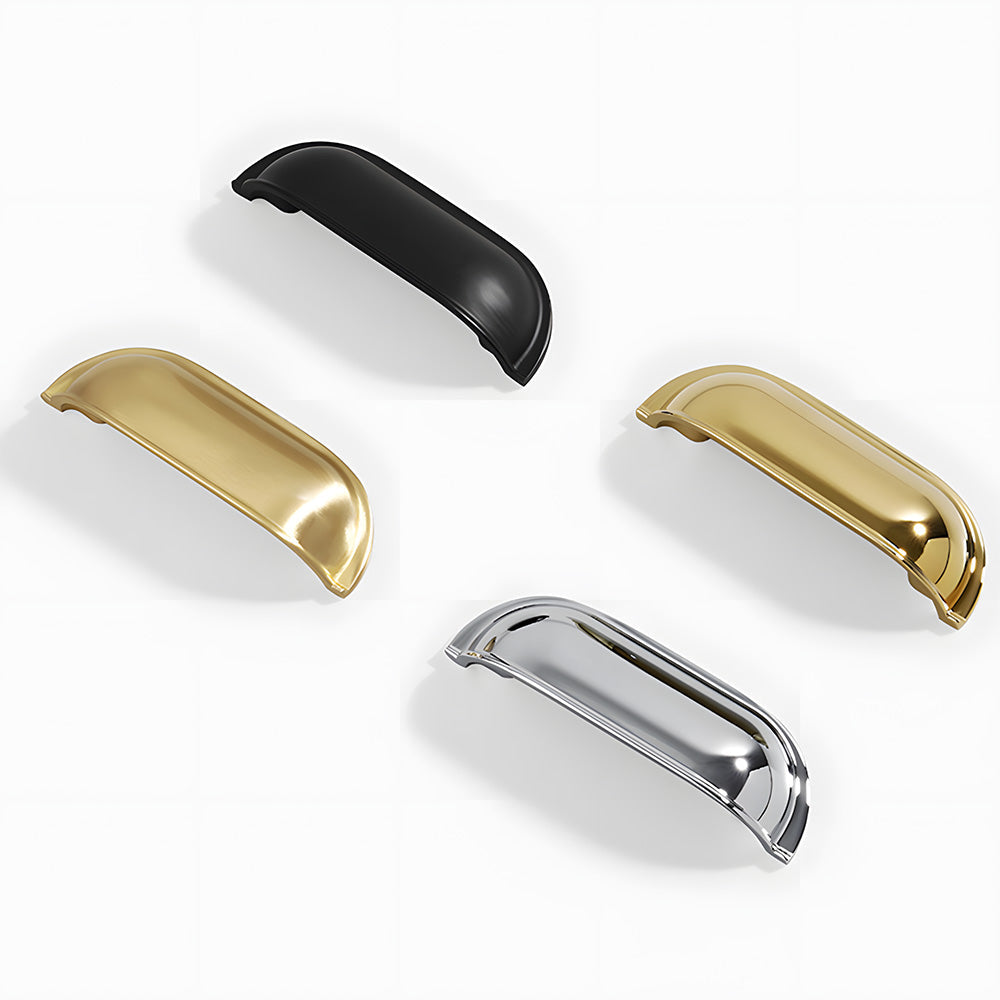 Retro Shell Solid Brass Wardrobe Cabinet Cup Pulls