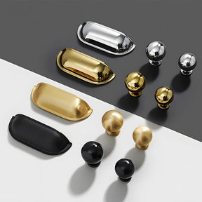 Retro Shell Solid Brass Wardrobe Cabinet Cup Pulls