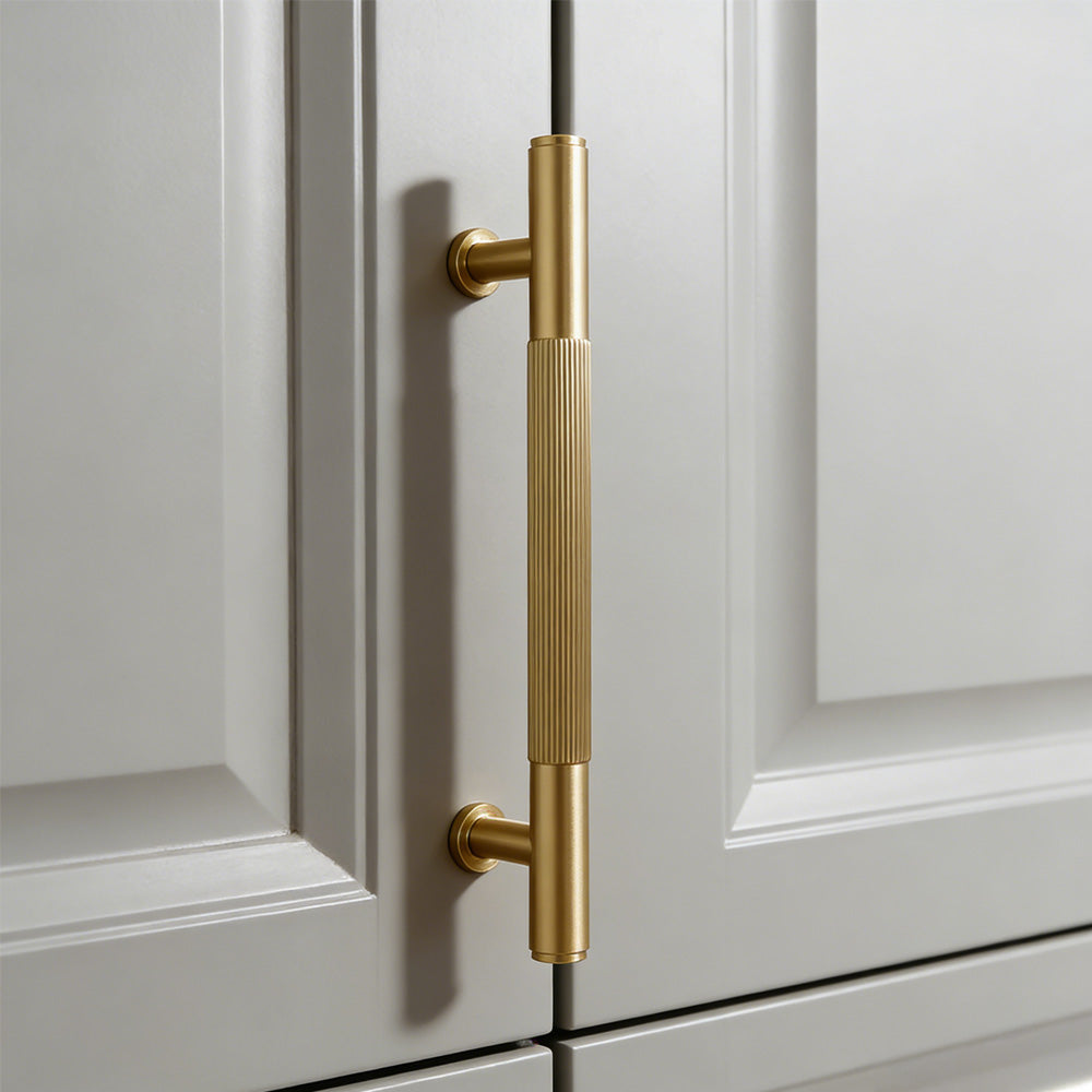 Retro Aged Bronze Lined Brass Cabinet Handles