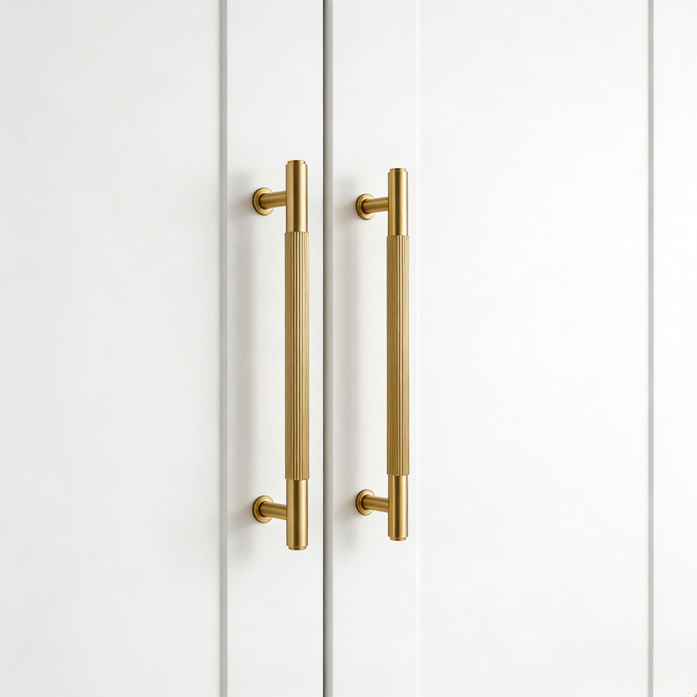 Retro Aged Bronze Lined Brass Cabinet Handles