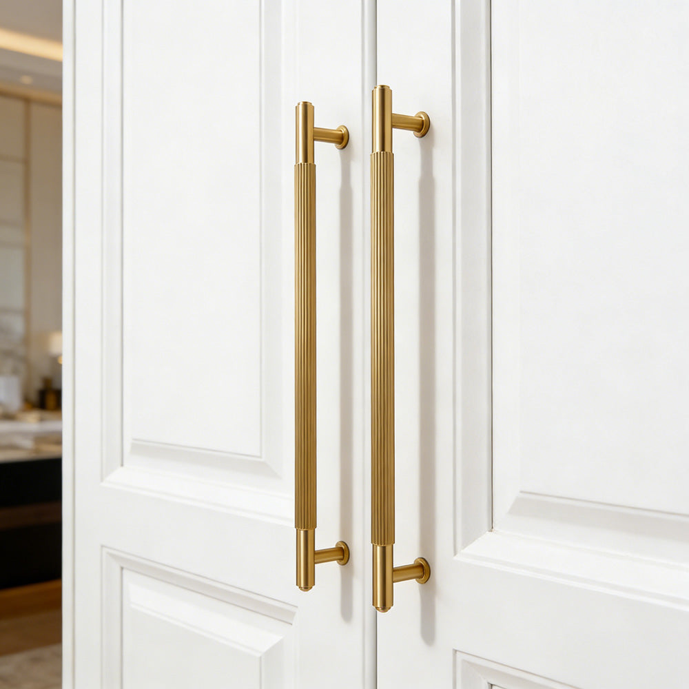 Retro Aged Bronze Lined Brass Cabinet Handles