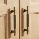 Retro Aged Bronze Lined Brass Cabinet Handles