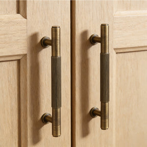 Retro Aged Bronze Lined Brass Cabinet Handles