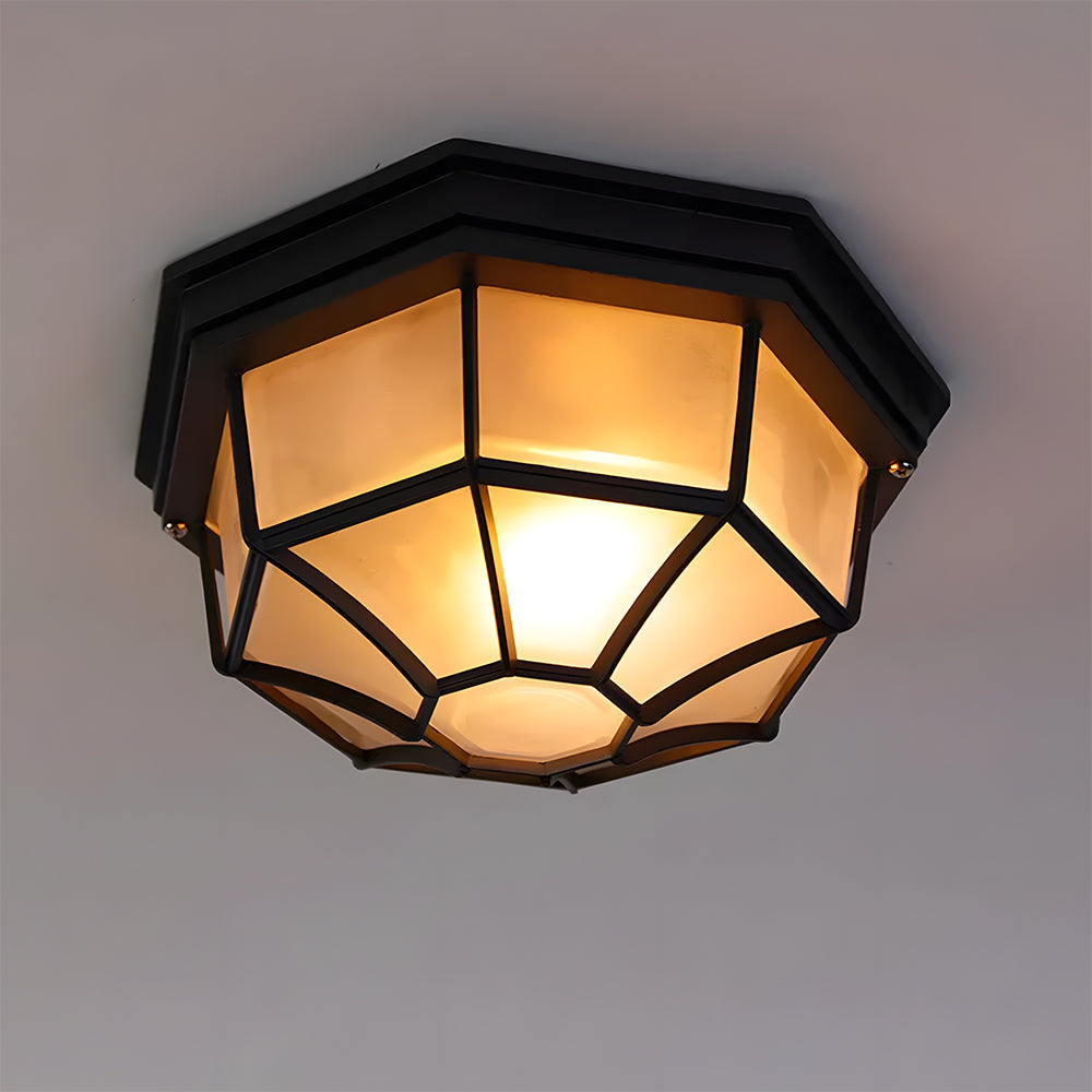 Industrial IP65 Outdoor Flush Mount Porch Ceiling Light