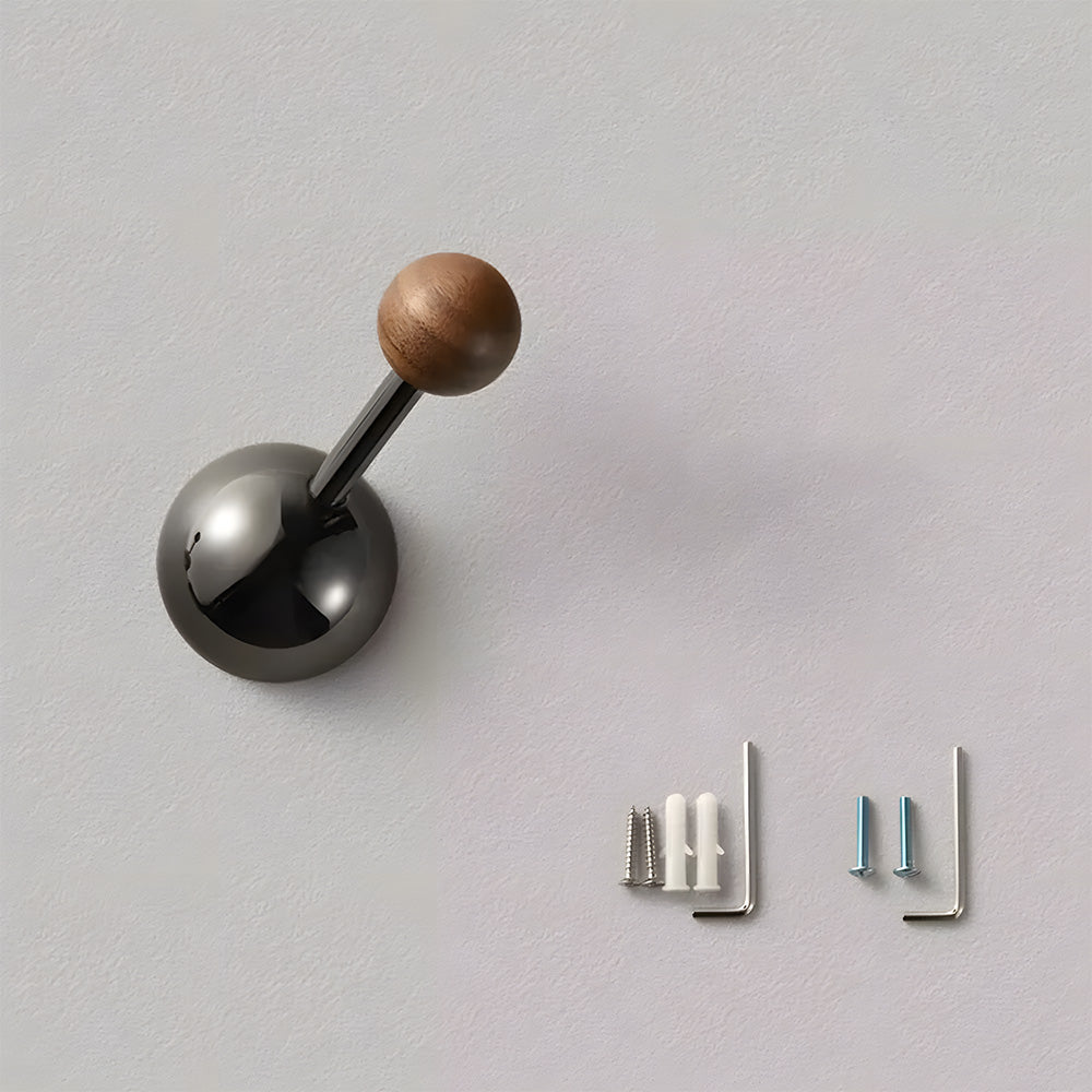 Walnut Cupboard Knobs & Wall Hooks