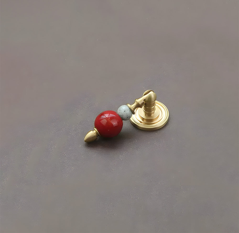 Solid Brass & Natural Stone Drop Pendant Cabinet Knobs