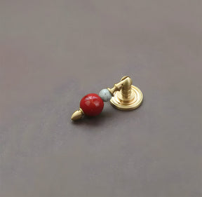 Solid Brass & Natural Stone Drop Pendant Cabinet Knobs