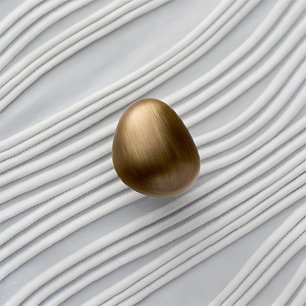 Organic Pebble Brushed Mushroom Cupboard Knobs